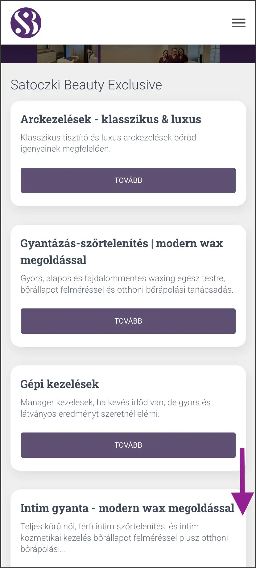Salonic foglalás megkezdése gombra kattintva