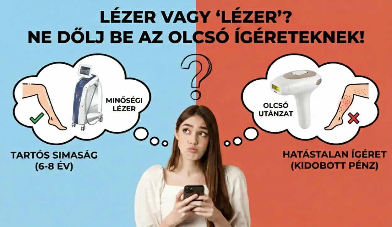 Lézeres szőrtelenítés gondolkozó nő